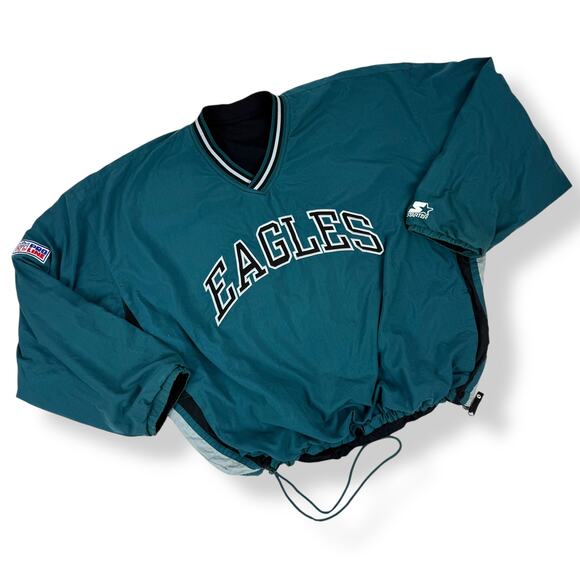 Vintage reversible STARTER EAGLES NFL PROLINE pullover jacket - Picture 2 of 16